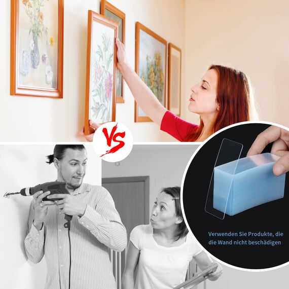 Doppelseitiges Klebeband Extra Stark, 100 Stück Wiederverwendbares Multifunktionales Klebeband Transparent, Klebepads für Teppich, Fliesen, Auto und Küche