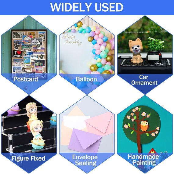 JANYUN 140 Stück doppelseitige Klebepunkte, entfernbare, runde Knetmasse, transparentes doppelseitiges Klebeband zum Basteln, spurloses Klebeband (8 x 10 mm)