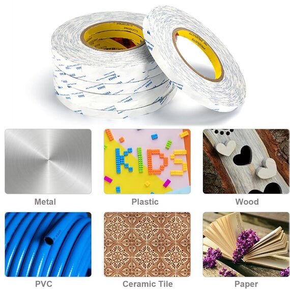 Rusoz Doppelseitiges Klebeband Dünn 9488A, Transparent Montageband Starkes Dünn Wasserfest Hitzebeständig 6 mm Breit, 50 m Lang, 0,15 mm Dick Für Basteln, Dekorieren