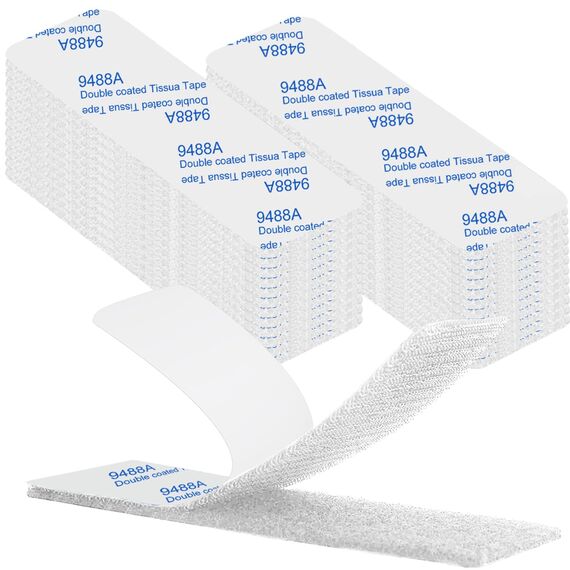 Klettband Selbstklebend Extra Stark, 20 Paare Klebepads Doppelseitig Klettverschluss Selbstklebend Weiß Rechteck 3cm x10 cm Klebepads klett Power Für Die Wohndekoration