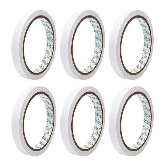 SANLI TAPE Doppelseitiges Klebeband Starke Klebeband Selbstklebeband Stark Papier für Geschenke, Fotos, Dokumente, Tapeten,Büro DIY Handwerk, Bänder, Karten und Boxen (12mm*10m)