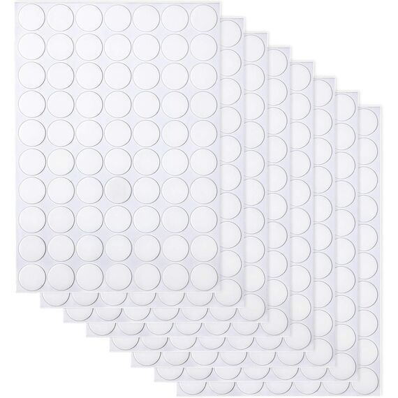 JANYUN 560 Stück Doppelseitige Klebepunkte Transparente Runde Aufkleber Keine Spuren Wasserdichte Punktaufkleber für Festivaldekoration (20mm)