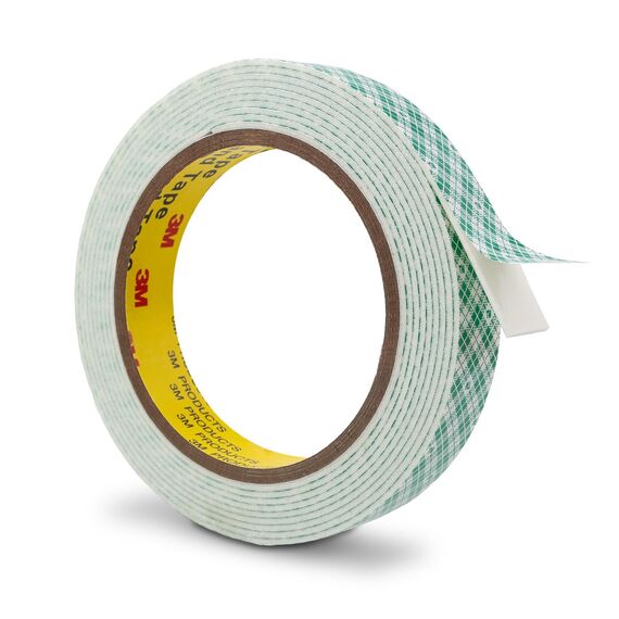 3M Doppelseitiges Schaumstoff Klebeband 19mm x 300cm 1 Rollen Weiß Doppelt Beschichtetes Urethan Polyurethan Band für Kleben Anbringen Montieren Innenbeschilderung Namensschilder