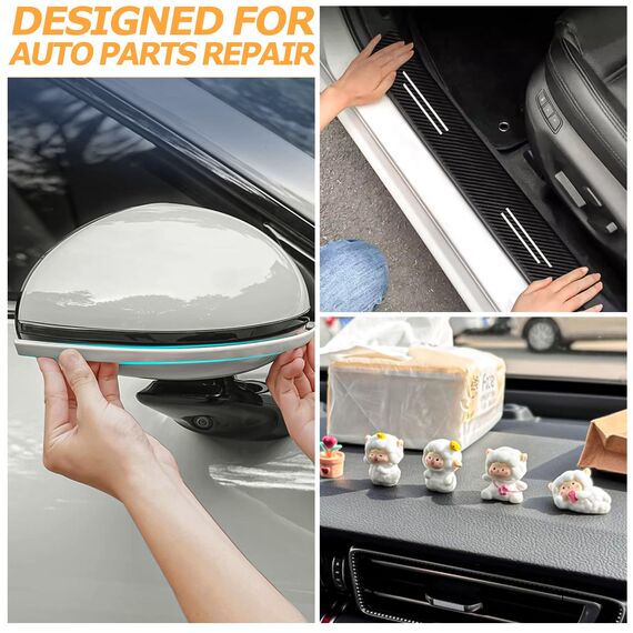 Elover Schwerlast Montage Klebeband doppelseitig, VHB wasserdichtes Schaumband, 4,8m Länge, 24 mm Breite für Auto-LED-Streifen, Wohnkultur, Bürodekoration