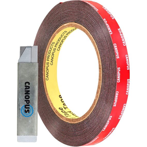 CANOPUS Profi Acrylschaum Doppelseitiges Klebeband Extra Stark, 4218P (12,7mm x 4,5m) Wasserfest Montageklebeband, Hochleistungsklebeband für LED Streifen, Außenbereich, Wohnkultur
