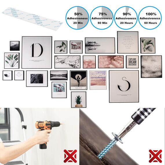 Klettband Selbstklebend Extra Stark, 20 Stück Rechteck Klettverschluss Selbstklebend Klebepads Doppelseitig Wiederverwendbar 2 x 10cm, Weiß