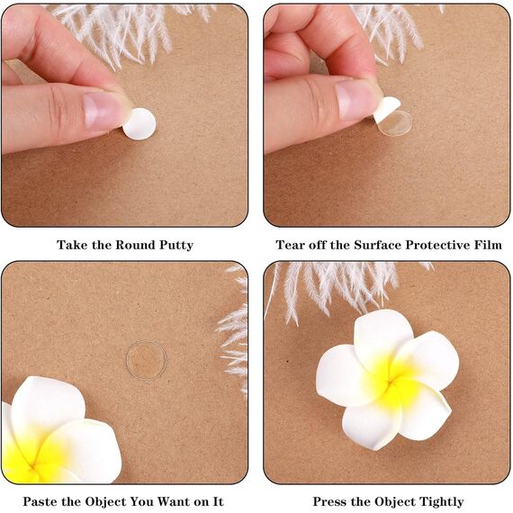 JANYUN Doppelseitiges Klebeband, abnehmbar, rund, transparent, doppelseitiges Klebeband zum Basteln, keine Spuren, Klebeband (10 mm, 140)