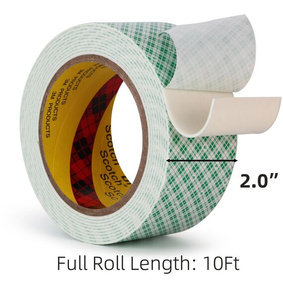 3M Doppelseitiges Schaumstoff Klebeband 50mm x 300cm 1 Rollen Weiß Doppelt Beschichtetes Urethan Polyurethan Band für Kleben Anbringen Montieren Innenbeschilderung Namensschilder