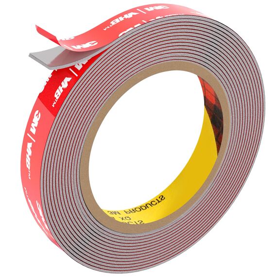 FIXCHORD Doppelseitiges Klebeband Extra Stark, VHB Klebeband, Schaumstoffband, Wasserfestes Montageklebeband für Auto, LED-Lichtband, Heim - und Bürodekoration, Grau (15.4FT×0.59IN)