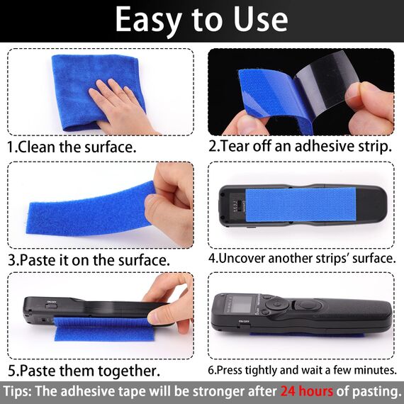 funvce Klettband Selbstklebend 24 Stück, Rund/Rechteck Klettverschluss zum Kleben, Bunt Industrie Doppelseitige Klebepads für filz, Kunststoff, Wände, Metall