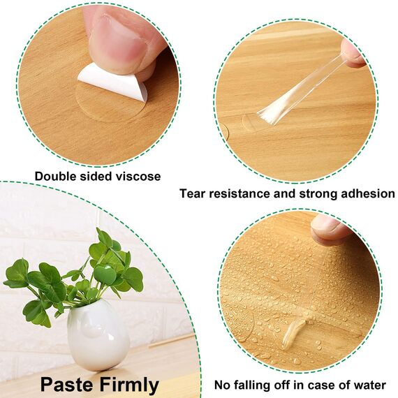 JANYUN Doppelseitige Klebepunkte, 225 Stück Transparente Klebepads 6mm 10mm 20mm Runde Aufkleber Wasserfest für Wand Holz Kunststoff Weihnachtszubehör