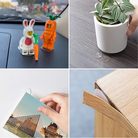 JANYUN 560 Stück Doppelseitige Klebepunkte Transparente Runde Aufkleber Keine Spuren Wasserdichte Punktaufkleber für Festivaldekoration (20mm)