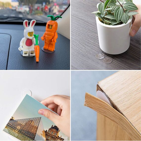 JANYUN 140 Stück doppelseitige Klebepunkte-Aufkleber – abnehmbare, runde Kitte, klare Klebrigkeit, keine Spuren, super wasserdicht, kleine Aufkleber für Festival-Dekoration