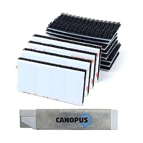 CANOPUS Dual Lock Klettband SJ3550 Klebepad Wasserfest, (25,4mm x 50mm) 16 Stück Kennzeichenhalter, Pilzkopfklettband, Klett, klettband Nummernschild Selbstklebend Extra stark Schwarz