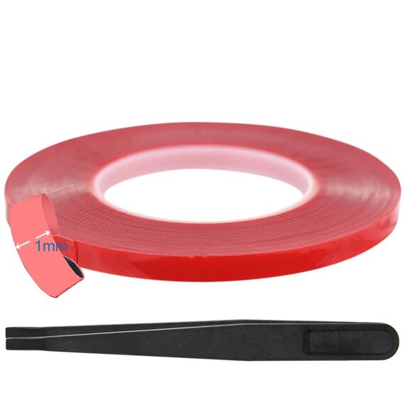 MMOBIEL 1 mm Doppelseitiges Montageband Acryl Klebeband Starkes Tape 25m lang Wetterfest Entfernbar