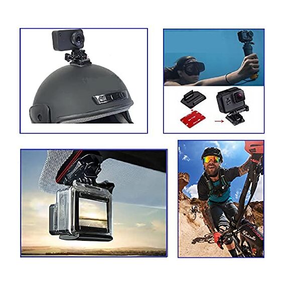 CANOPUS Profi Klebepads für GoPro Helmhalterung 4 stück, Wasserfeste Doppelseitige Pads für GoPro, SJCAM, Action Kamera Halterungen