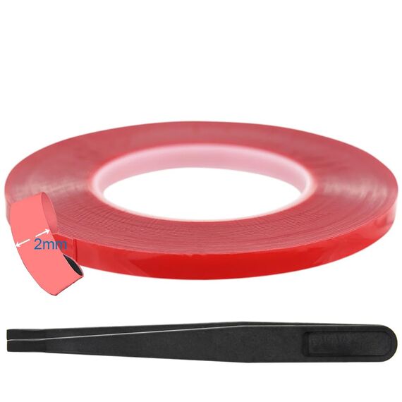 MMOBIEL 2 mm Doppelseitiges Montageband Acryl Klebeband Starkes Tape 25m lang Wetterfest Entfernbar