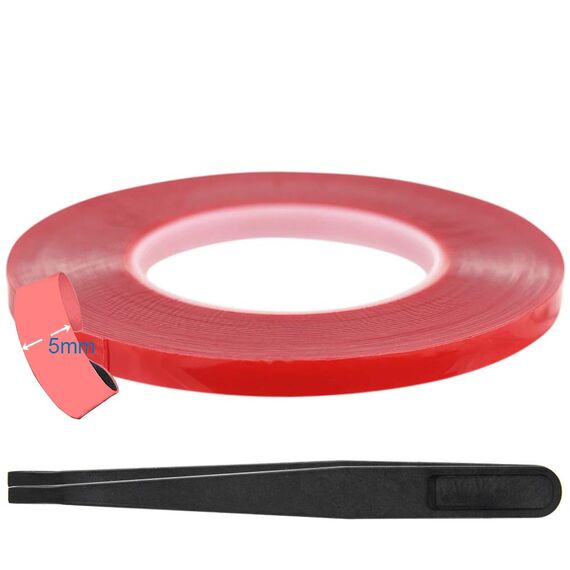 MMOBIEL 5 mm Doppelseitiges Montageband Acryl Klebeband Tape 25m lang Wetterfest Entfernbar