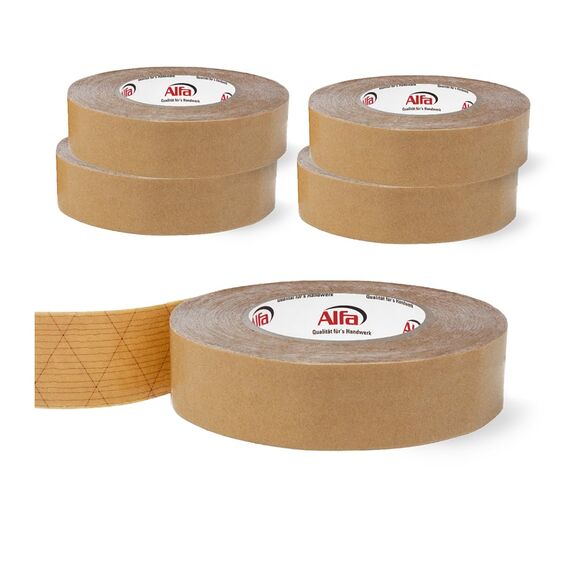 Alfa 5x Sockelleisten Klebeband 30 mm x 50 m doppelseitiges Klebeband mit hoher Anfangs-/Dauerklebkraft zur Montage von Sockelleisten