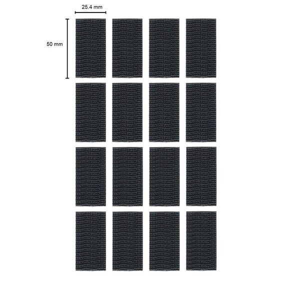 CANOPUS Dual Lock Klettband SJ3550 Klebepad Wasserfest, (25,4mm x 50mm) 16 Stück Kennzeichenhalter, Pilzkopfklettband, Klett, klettband Nummernschild Selbstklebend Extra stark Schwarz