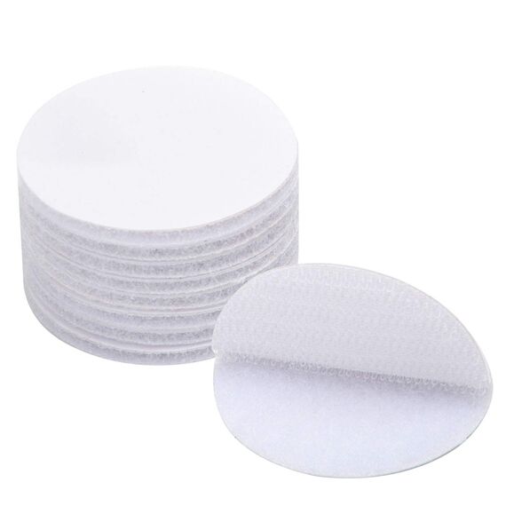 BRAVESHINE 12 Paar Klettband Selbstklebend Rund, Klettpunkte 50mm, Rund Selbstklebend Klettverschluss Weiß