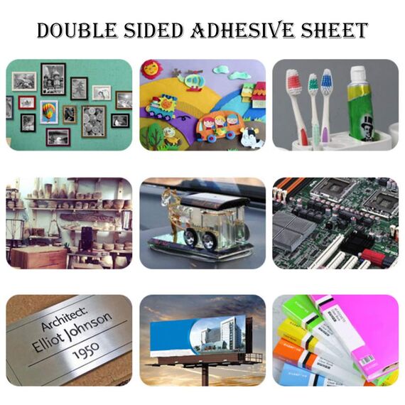 BENECREAT 20 Blatt A5 Doppelseitige Klebeblätter Weißes Selbstklebendes Klebeband Sandwich Schicht Mit Doppelseitenband Für Geschenkpapier Handgefertigte Karte, 21x14.5cm