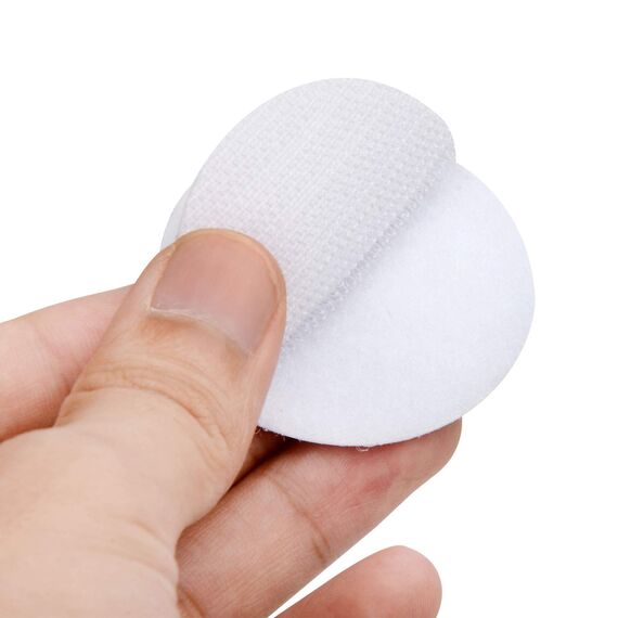 BRAVESHINE 16 Paar Klettband Selbstklebend Rund, 38mm Klettpunkte Klettpads Klettverschluss Selbstklebend Weiß