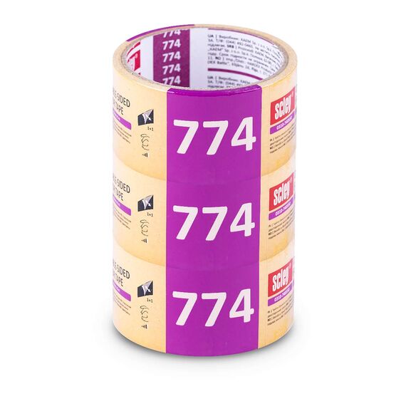 SCLEY 3 Stück Doppelseitiges Klebeband, Teppichbänder Breite 50mm, Länge 5m, Universalklebeband Serie *774*, Gelbe Montageband, Verlegeband für Beläge Fußbodenheizung etc., A0313-740550