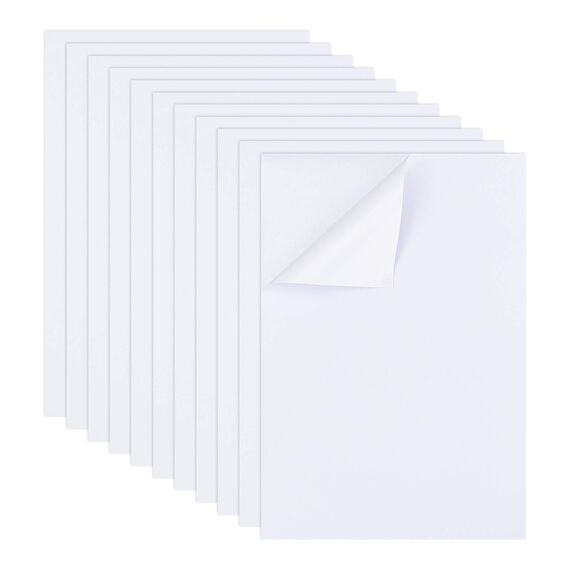 BENECREAT 20 Blatt A5 Doppelseitige Klebeblätter Weißes Selbstklebendes Klebeband Sandwich Schicht Mit Doppelseitenband Für Geschenkpapier Handgefertigte Karte, 21x14.5cm