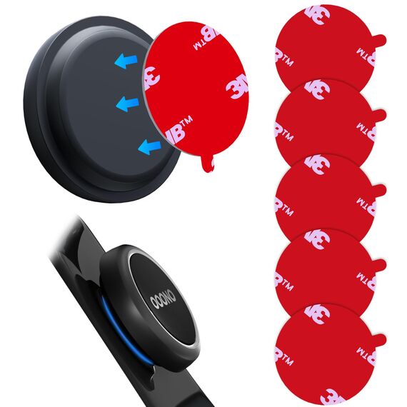 ALAFLY [5 Stück] 3M Doppelseitig Klebrig Klebstoff Ersatzpads für OOONO CO-Driver NO1 / OOONO-NO2, 30mm Runde Hitzebeständig Starke VHB Aufkleber Klebepads für Sonnenblende, Armaturenbrett, Alle Autos