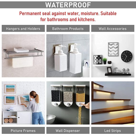 CANOPUS Doppelseitiges Klebepads 8 PCs (50mm - 50mm) 5952 Extra stark, Schwerlast, Klebepads Doppelseitiges für Nummernschildhalterung für KFZ, Wohnkultur, Außenbereich