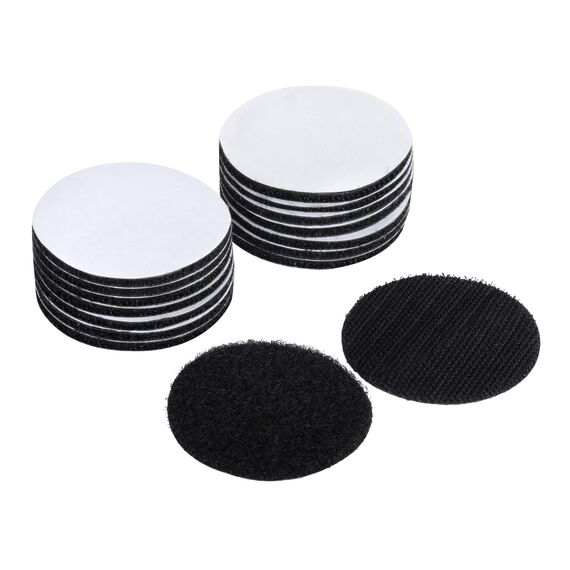 BRAVESHINE 16 Paar Klettband Selbstklebend Rund, Klettverschluss Selbstklebend Extra Stark Ø38mm Schwarz