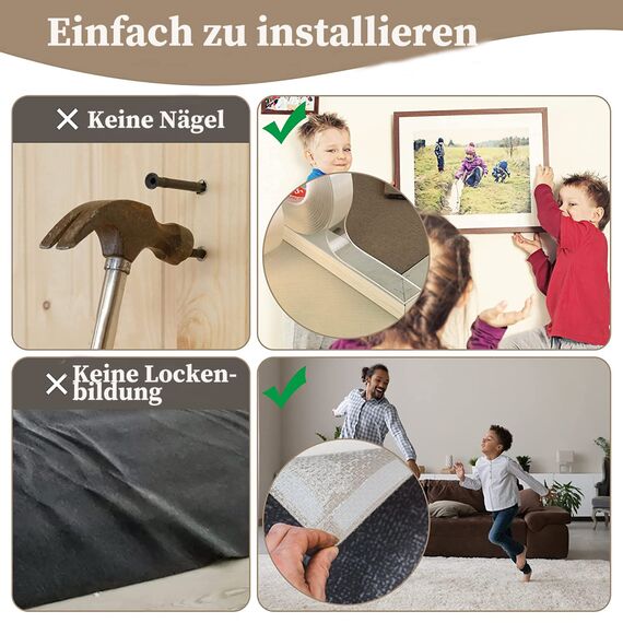 HEEYoo Doppelseitiges Klebeband Extra Stark Nano Tape Wasserfest Ablösbar Non-Marking Transparent Teppich Klebeband 1 Rolle*3 m