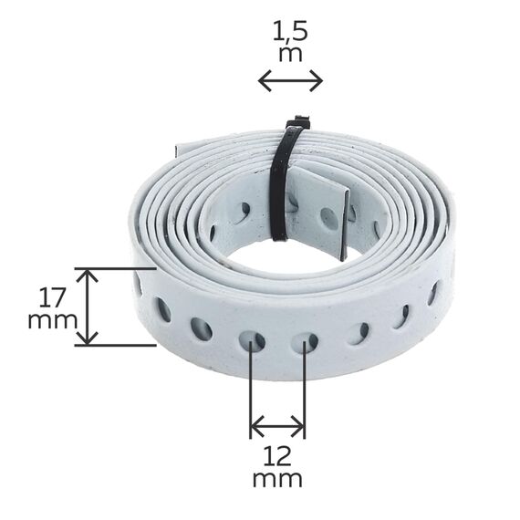 Alberts Lochband, Breite: 17 mm, Länge: 1,5 m, weiß (Packung mit 2)