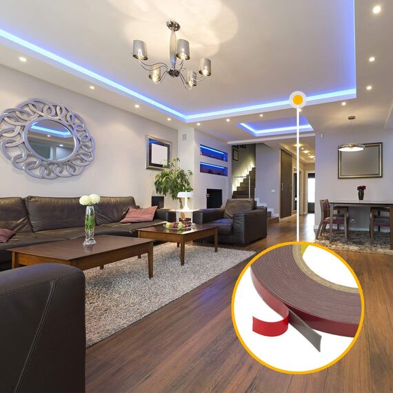 CANOPUS Profi Doppelseitig Klebeband Extra Stark, 4229P Klebeband 3m x 8mm Wasserfest Montageklebeband für Auto, Automobil klebeband, Ideal für LED-Streifen, Wohnkultur, Büro Schul-Apps Dunkelgrau