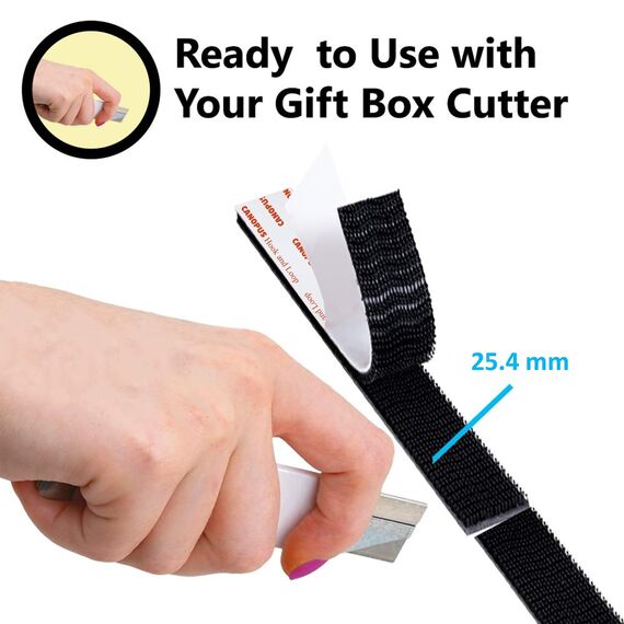 CANOPUS Dual Lock SJ3550 Extra Stark (25,4mm x 1m) wasserdicht Klebeband Schwarz, Selbstklebender flexibler