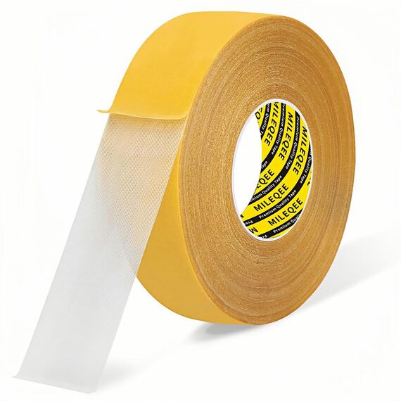 MILEQEE 1 Stück doppelseitiges Gewebeband,3.5cmx20m,hohe Haftkraft,starkes und robustes Teppichband,langlebiges Klebeband,Mehrzweck-Klebeband,einfaches Entfernen ohne Rückstände,leicht von abreißbar