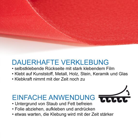 DFS Velours/Flausch selbstklebend DIN A4 SCHWARZ, 20 x 30 cm Klettverschluss/Flauschband selbstklebend als Aufkleber