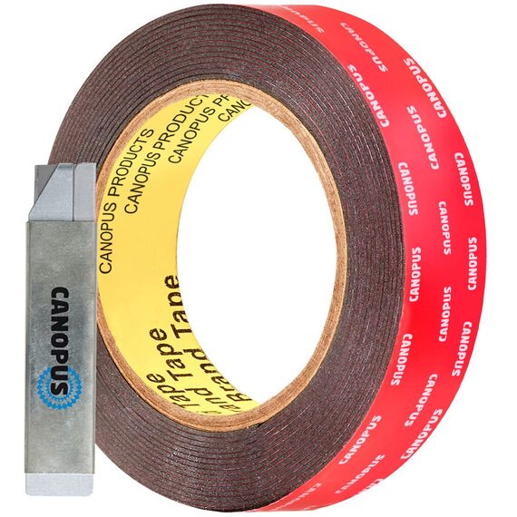 CANOPUS Top Qualität Doppelseitiges Klebeband Extra Stark Wasserfest 5952 25,4mm x 4,5m Hochleistungsklebeband, Montageklebeband für Nummernschildhalterung, Innen Außenbereich Kennzeichen