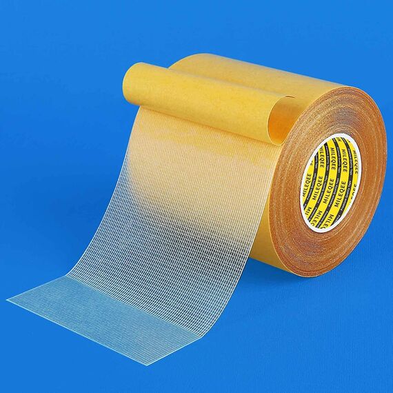 MILEQEE 1 Stück doppelseitiges Gewebeband,80mmx10m,hohe Haftkraft,starkes und robustes Teppichband,langlebiges