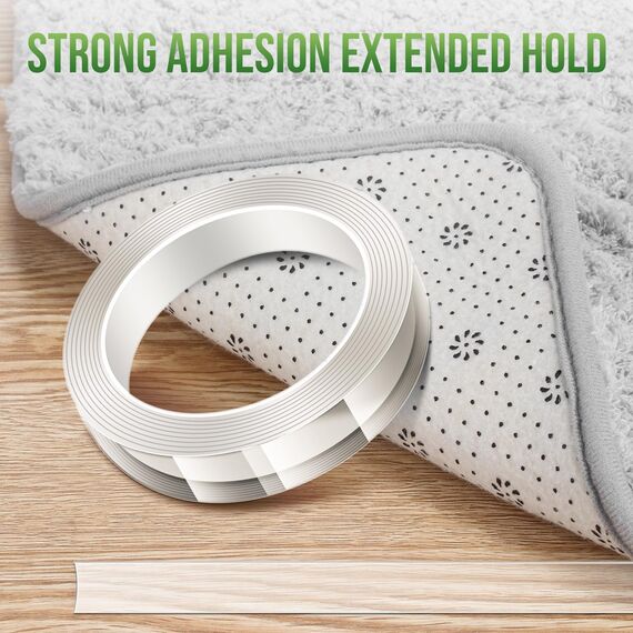 Euqvunn Doppelseitiges Klebeband Extra Starkes, (3,0 m × 2,0 cm × 1 mm) Ablösbares Nano Tape, Klebeband Transparent für Dekorationen/Wandaufhängung/Teppich, 1 Rolle