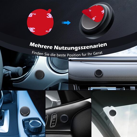 ALAFLY [5 Stück] 3M Doppelseitig Klebrig Klebstoff Ersatzpads für OOONO CO-Driver NO1 / OOONO-NO2, 30mm Runde Hitzebeständig Starke VHB Aufkleber Klebepads für Sonnenblende, Armaturenbrett, Alle Autos