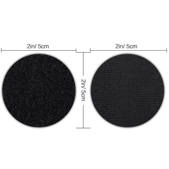 BRAVESHINE 16 Paar Klettband Selbstklebend Extra Stark, 50mm Klett Rund Selbstklebend Klettverschluss, Klebe Klettpunkte Schwarz