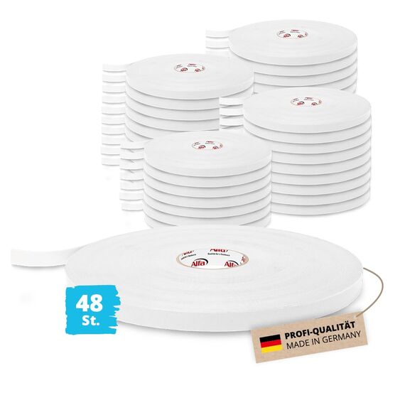 Alfa 48x Spiegelklebeband 19mm x 66m Profi-Qualität doppelseitig klebendes PE Schaumband, Montageklebeband