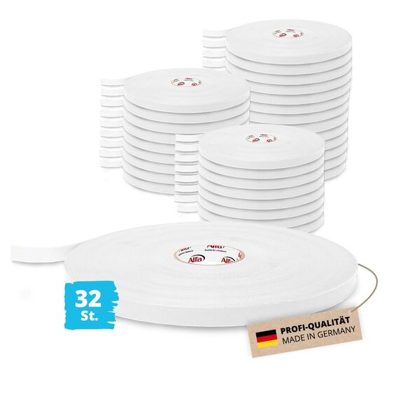 Alfa 32x Spiegelklebeband 19mm x 66m Profi-Qualität doppelseitig klebendes PE Schaumband, Montageklebeband
