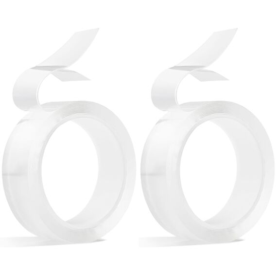 smart by Leviatan Doppelseitiges Klebeband Extra Stark 3m - Nano Tape - Transparent Entfernbares Wiederverwendbares Klebestreifen - Mehrfach Verwendbare Klebestreifen Double Sided, Breite 2cm