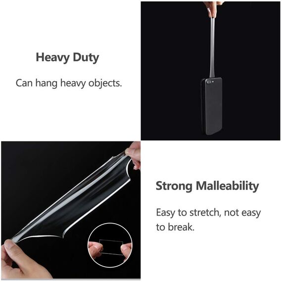 Doppelseitiges Klebeband Extra Stark Transparent, Beidseitiges Klebeband Durchsichtig Wasserfest, Double Sided Adhesive Nano Tape, Doppelklebeband Roller für Spiegel Teppich Fliesen Wand Montage (5m)