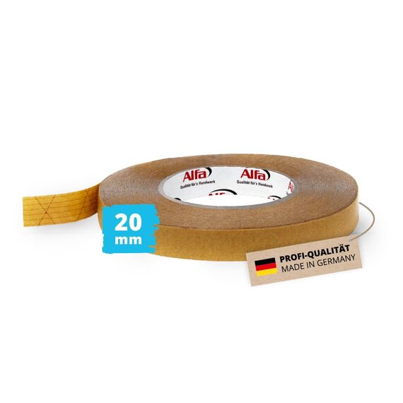 Alfa 1x Montageband Profi-Qualität 20 mm x 50 m doppelseitig klebend für Dampfbremse, Dampfsperre, Unterspannbahn schnelle und sichere Montage