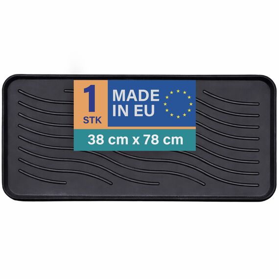 Bestlivings Schuhabtropfschale (Schwarz) XXL Extra Große Schuhablage (78x38x2,5cm) wasserdichte Schuhwanne - Aptropfunterlage für schmutzige und nasse Schuhe, Schuhmatte für Haus Garten