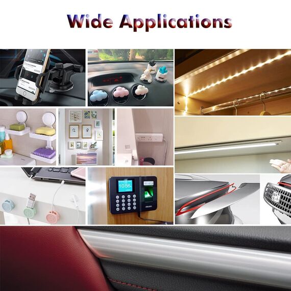 LLPT Doppelseitiges Klebeband Montageband | 13MM*5.5M | Wasserdicht Doppelseitiges Klebeband | Fotorahmen Aufhängebänder für Poster Auto Heimdekoration Nagelboxen(G495013mm)